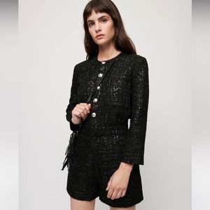 Maje Shimmer Tweed Romper